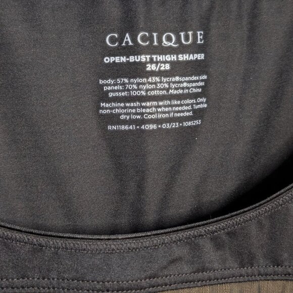 Cacique Open-Bust Thigh Shaper 26/28 Black Nylon Spandex Level 3 Max Contouring - Picture 9 of 12